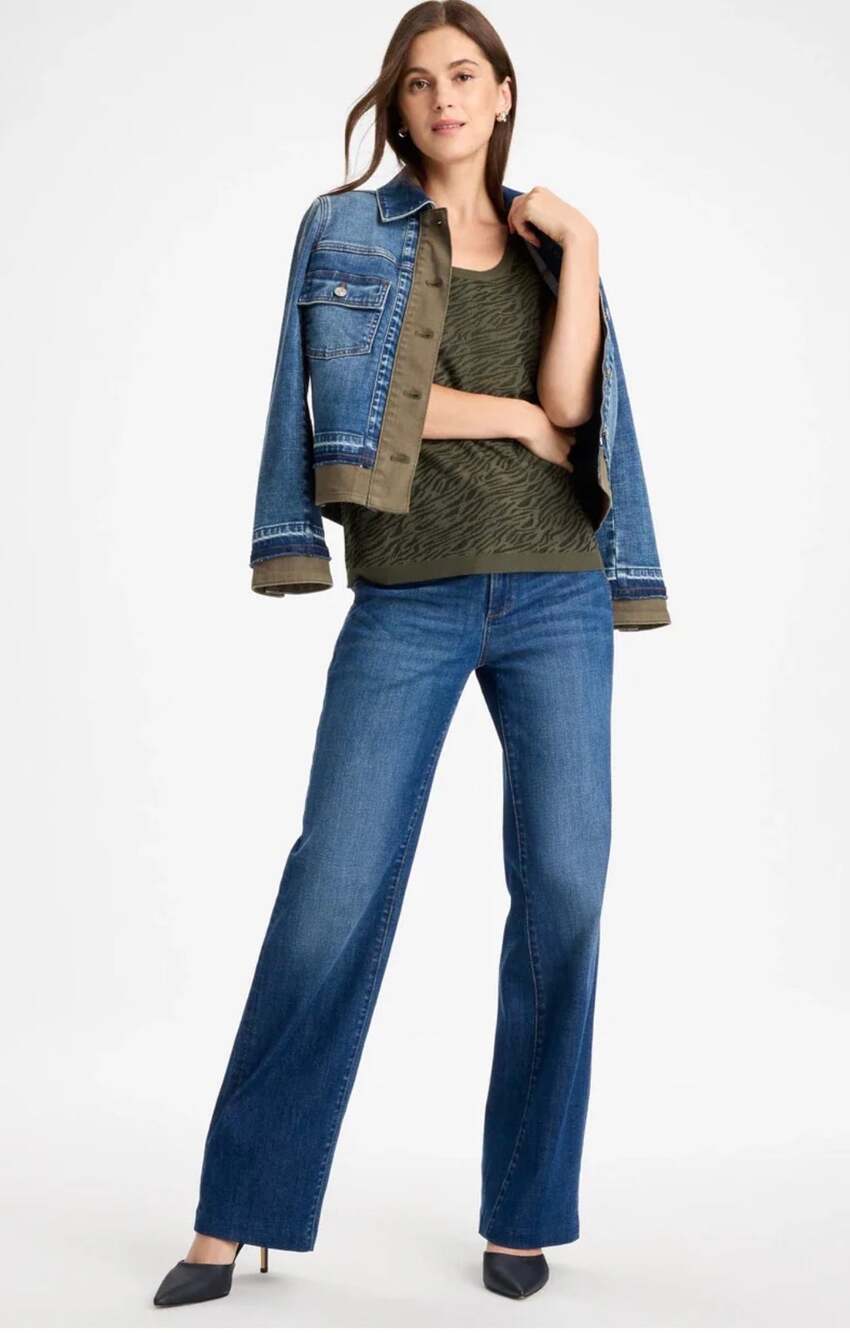 Chico’s High-Rise Wide-Leg Soft Trouser Jeans Medium Wash Size 8R (Chico’s 1R)